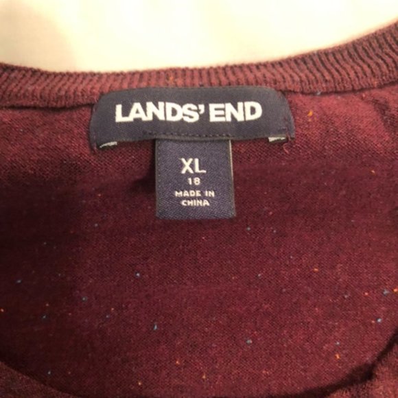Lands End Purple Button down - Picture 2 of 4